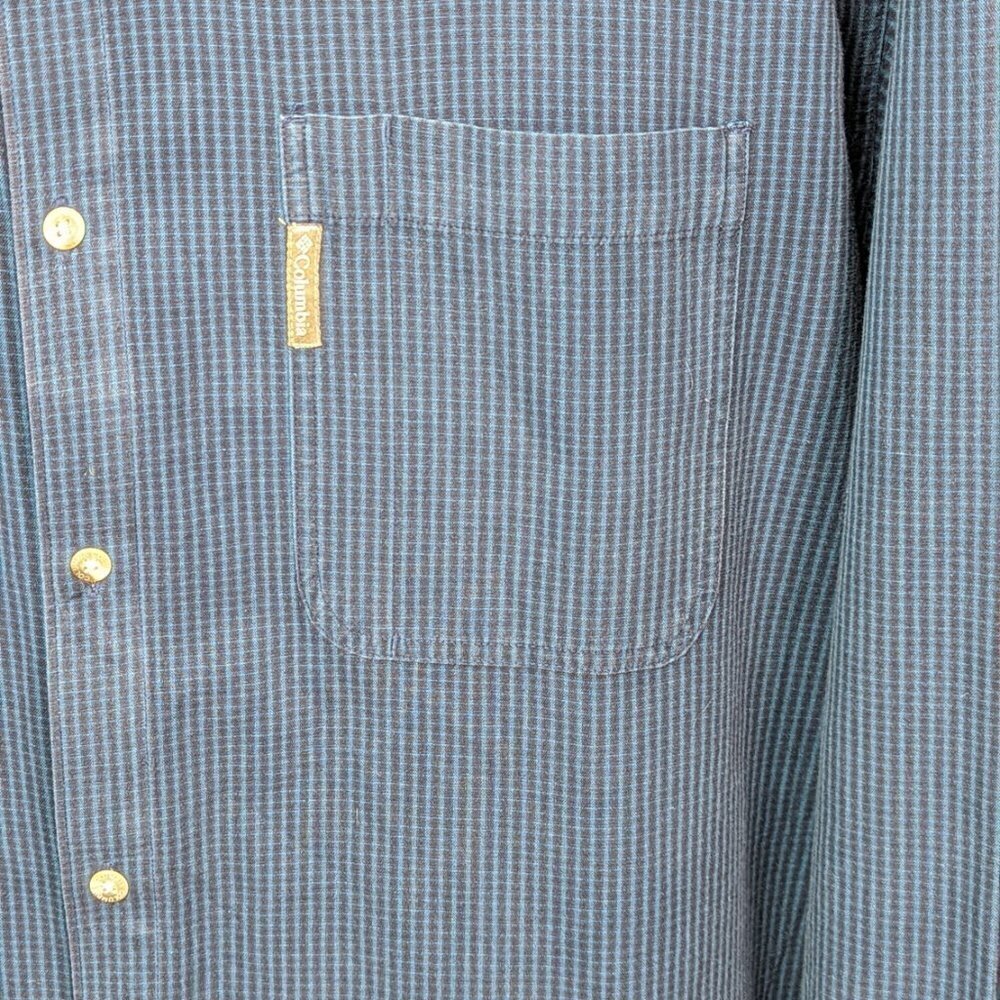 COLUMBIA SPORTSWEAR COMPANY Cotton Button Down Shirt Blue Stripe Size XXL - Picture 6 of 14